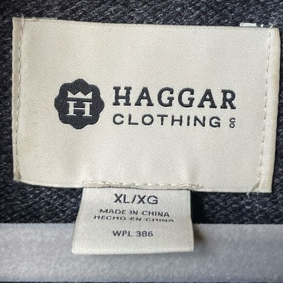 HAGGAR Clothing Men’s Charcoal Gray Knit Sweater w/Diamond Designs (Size: XL) - Picture 10 of 10